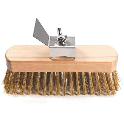 Pizza Oven Brush 7 Inch Brass Bristles Replacement Brush Head and Scraper - size: 7" Replacement Brush Head