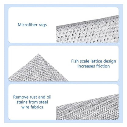 30/60 PCS Non-Scratch Stainless Steel Scrubbers – Heavy-Duty Cleaning Pads for Kitchen and Bathroom Surfaces(30pcs)