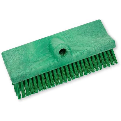 SPARTA 40423EC09 Plastic Floor Scrub Brush, Wall Brush, Equipment Brush With Nonabsorbent Bristles For Industrial Kitchens, Hospitals, Commercial Cleaning, 10 Inches, Green, (Pack of 2) - color: Green