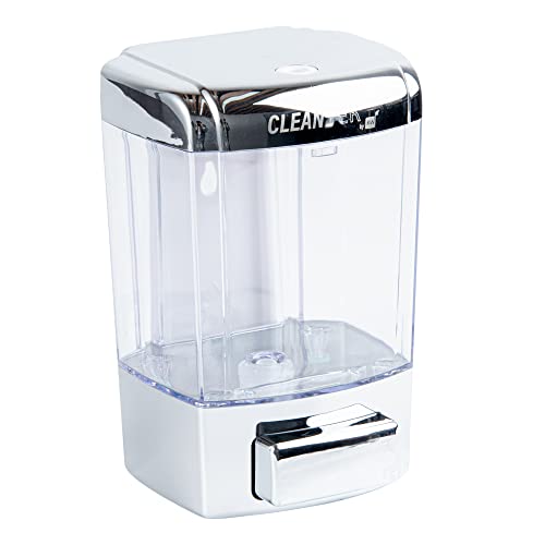 Clean Tek Professional 23.7 Ounce Manual Soap Dispenser, 1 Wall-Mountable Soap Dispenser - With Security Key, Clear Plastic Refillable Soap Dispenser, Push Mechanism, Transparent Tank - Restaurantware - color: Clear