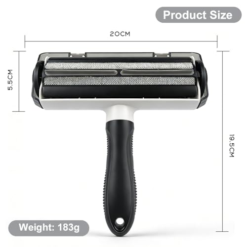 Reusable Pet Hair Remover Roller – Self Cleaning Lint Roller for Dog & Cat Hair – Removes Pet Fur from Couch, Furniture, Carpet & Clothes – No Refills Needed