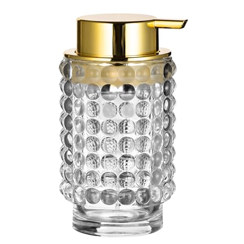 Glass Foaming Hand Soap Dispenser for Bathroom Decor with Pump（Foam Type/Clear） - color: Foam Type/Clear