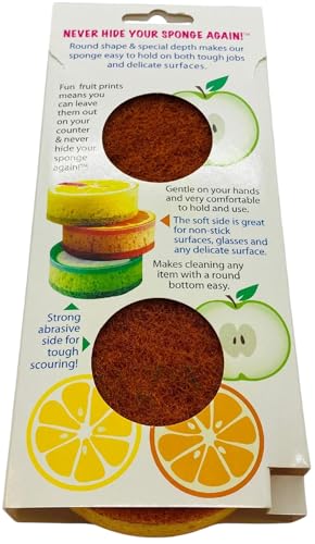 Siege 2 Sided Fruit Orange Design Sponges (2 Pk), 647