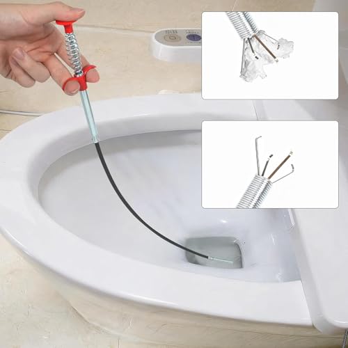 (76 inch) Drain Snake, Drain Clog Remover - Gutter Cleaning Tools Cleaner for Toilet Sewer Shower Kitchen Bathroom Tub Tool, Flexible Grabber Claw Pick Up Reacher - style: 76 IN