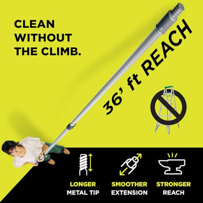 DOCAZOO DOCA Telescoping Pole 7-30 Ft - Extension Pole for Cleaning, Feather Duster, Window Washing Kit, Paint Roller, Window Squeegee - High Reach Extendable Kit for Indoor & Outdoor - Pole Only - size: 30 Ft, style: Pole Only