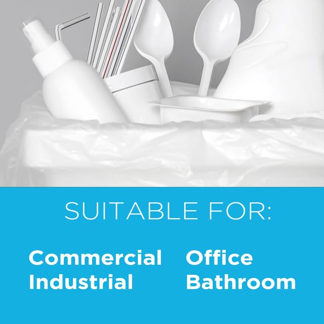 Highbar Select 16 Gallon Trash Bags - 8 micron, 1000 Per Case, 24" x 33", 20 Rolls of 50, High Density Clear Trash Can Liners, Ideal for Commercial, Industrial, Office, and Bathroom Use - style: 12-16 Gal, 8 Micron Equiv, 1,000 Count, Clear