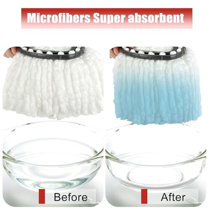 Mop Head Replacement, 3 Pack Spin Mop Refill Replace Head Compatible with O Cedar Easywring 1-Tank System, Great Cleaning Power, Microfiber, Helper Housework, Machine Washable Easy-to-Replace, White - size: 1-TANK Mop Head (3pcs)