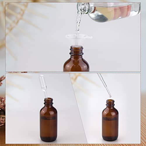 Wedama 4 oz Mini Glass Spray Bottles, Empty Small Spray Bottles with Funnel Dropper, Fine Mist for Hair, Travel, Plants, Cleaning Solutions and Skin Care (4 Pack Amber) - color: Amber, size: 4 Ounce (Pack of 4)