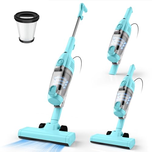 Vazone R6X Corded Stick Vacuum Cleaners for Home, 20Kpa Powerful Suction Stick Vacuum with 16Ft Cord, 2 in 1 Lightweight Handheld Vacuum Cleaner for Hardwood Floor Pet Hair (Teal) - color: Teal