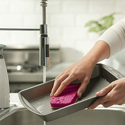 Casabella, Cleaning Sponge Scrub Pink, 3 Count - size: Pack of 3