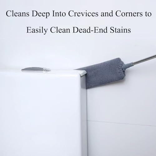 1 Pcs Retractable Gap Dust Cleaner Cleaning Tool with Removable Microfiber Cloths for Cleaning Under Refrigerator, Sofa, Couch, Bed, Furniture (Navy Blue) - color: Navy Blue