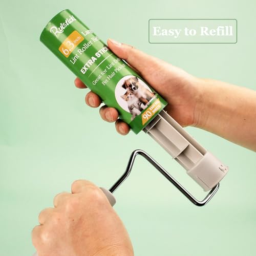 6.3 inch Lint Roller Refills Only for 6.3'' Large Lint Rollers Extra Sticky Lint Pet Hair 6.3 inch Replacement Rolls, Pack of 4 Refills, 90 Sheets per Refill, 360 Sheets Total - size: 6.3 inch