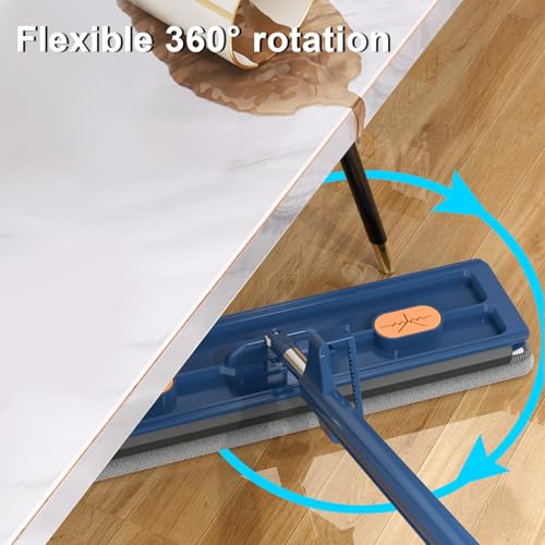 /Streamline Mop, 2024 Large Flat Floor Mop and Bucket, Strealinem Mop with 6 Washable Microfiber Pads, Independent Drainage Scraper, 360 Rotating, Wet and Dry Use, Floor Cleaning System Blu - color: Blue a