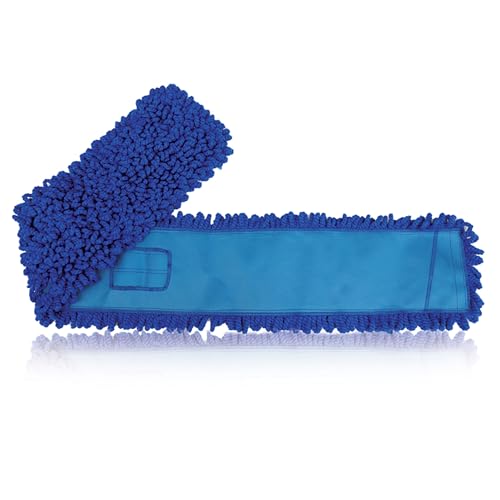 KLEEN HANDLER 36 Inch Microfiber Dust Mop, Large Washable Commercial Mop Head Replacement, Sweeper, Janitorial Supplies, Blue - color: Blue - 36 Inch, size: 1 Pack