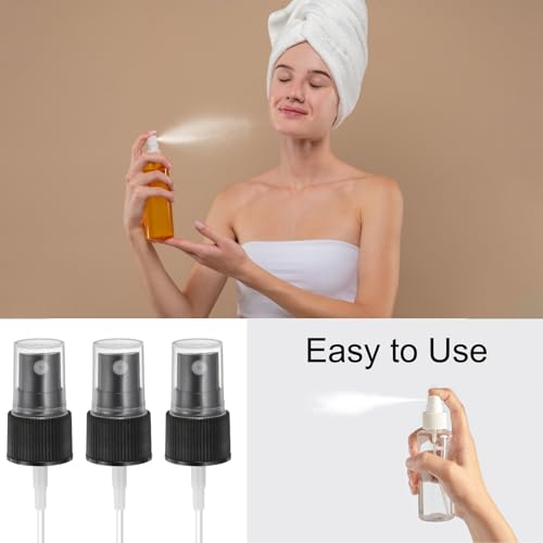 uxcell Spray Top 12Pcs 20/410 Plastic Fine Mist Reusable Replacement Black | Spray Bottle Pump Plastic Top Reusable Replacement for Cosmetic Perfume and Body Sprays Bottle - color: Black, size: 20/410