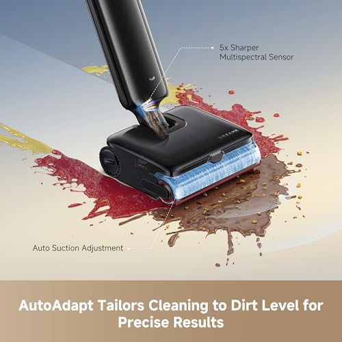 DREAME Aero Pro Steam Wet Dry Vacuum Mop, 392℉ Steam Cleaning, 28kPa Suction, 3.88in Ultra-Slim Vacuum Mop Combo, 0 Hair Tangle for Pet Owner, Heated Brush Wash, Hot Air Drying, Up to 70min Runtime