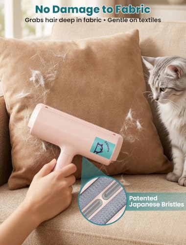 DELOMO Pet Hair Removal Tool, Pet Hair Remover - Lint Roller for Pet Hair - Cat and Dog Hair Remover for Couch, Furniture, Carpet, Car Seat, Reusable Lint Roller with Fur Bin, Pet Owner Essential - color: D: Pink（gift Choice）