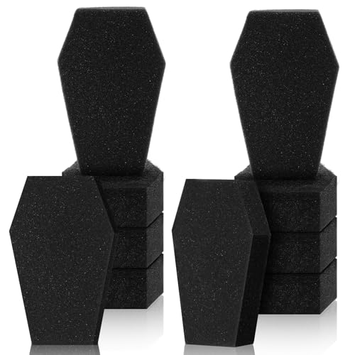 Tioncy 12 Pack Gothic Kitchen Decor Bulk Dual Sided Scrubber Gothic Sponges Dishwashing Non Scratch Coffin Kitchen Accessories Dish Scouring, Black - color: Black, style: Coffin