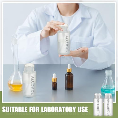 Layhit 3 Pcs 10 oz Alcohol Pump Dispenser Bottles Alcohol Push Down Liquid Dispenser Empty Pumping Bottle Refillable Cosmetic Container for Personal, Salon, Nail Care (Clear Cap + Frosted Bottle) - color: Clear Cap + Frosted Bottle