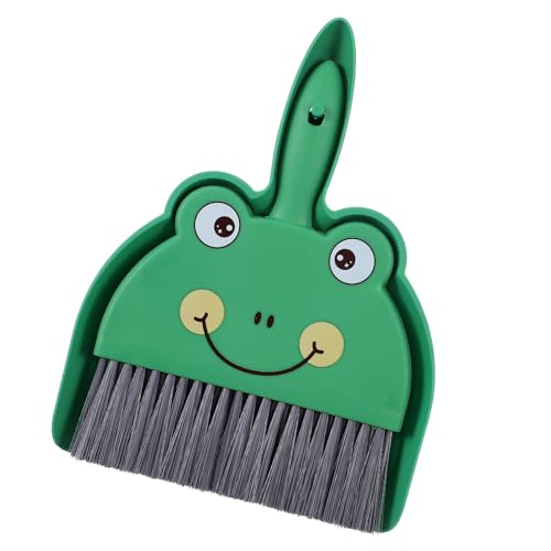 Upgrade Small White Broom and Dustpan Set, Hand Dustpan and Brush Set, Cute White Mini Broom and Dust pan Sets, Little Dust Pan for Home Use Tabletop Debris Cleaning Pet Guinea Pig Cages (Green) - color: Green