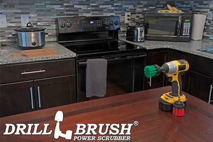 Kitchen Accessories - Round Brush - Kitchen Sink - Drill Brush - Medium Green and Stiff Red 2-inch Spin Brush Set - Grout Cleaner - Stove, Oven Rack, Tile - Bird Bath - Algae, Mold, Mildew, Moss - color: Green / Red