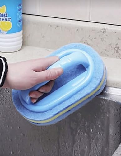 Cleaning Brush for Bathroom Kitchen Bathtub Toilet Cleaner All Purpose Shower Sponge Scrubbing Brush with Ergonomic Handle