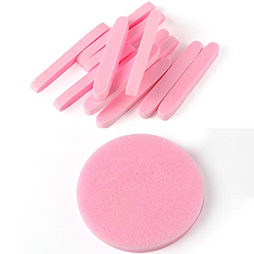 Facial Sponge Compressed,60 Pcs PVA Professional Makeup Removal Wash Round Face Sponges Spa Pads Exfoliating Cleansing for Women,Pink - color: Pink