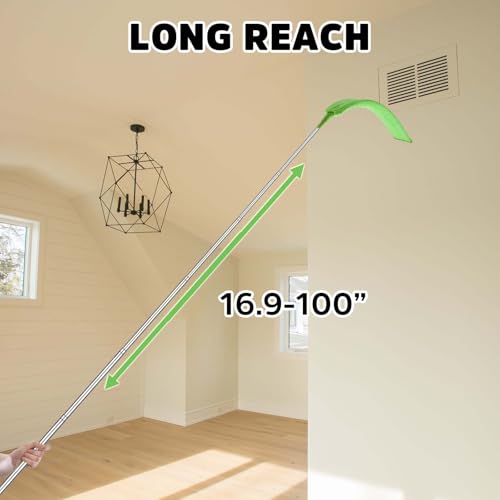 Cobweb Duster with Extension Pole, Bafezoze Ceiling Fan Duster with Long Handle, Spider Web Brush Flat Duster for Under Appliances High Ceilings Outdoor - size: Cobweb Duster 4PCs