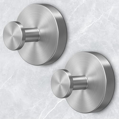 Shower Hooks for Inside Shower,Suction Cup Hooks for Glass Window,Removable Towel Hooks for Bathrooms,2 Packs(Silver) - color: Silver, size: 2 Pack