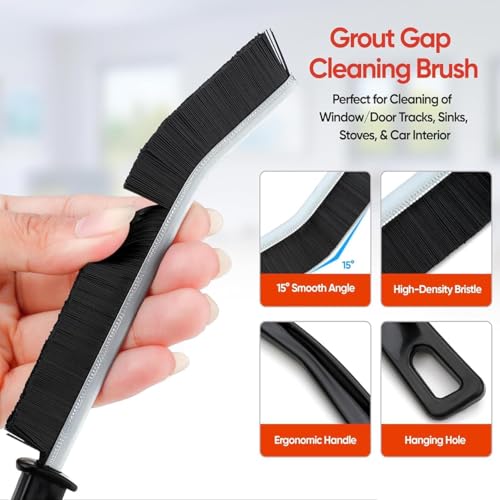 Hard Bristle Crevice Cleaning Brush, Small Cleaning Brushes, Grout Cleaner Brush, Toilet Brush, Scrub Brush for Shower Tile, Skinny Gap Cleaning Tools for Household Use(Pack of 6)