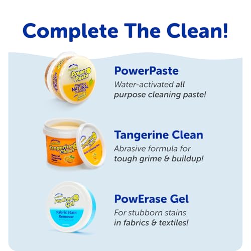 Scrub Daddy Sponges + Household Cleaning Supplies Bundle - PowerPaste Cleaning Putty, Tangerine Clean, PowErase Gel All Purpose Cleaner & Scrub Mommy (3 Pastes & 3 Sponges)