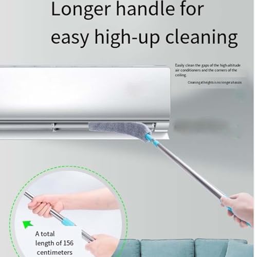 2026 Upgraded Retractable Gap Dust Cleaning Artifact with 3 Microfiber Dusting Cloths,Extendable Duster Cleaning Tool,Reusable Washable Dusting Wand for Home,Ceiling,Blinds,Furniture (60in)