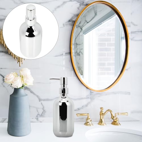 Ipetboom Shampoo Dispenser Bottle - 500ml/17oz Press-Type Refillable Plastic Container for Shower Lotion Conditioner Bathroom Use Leak-Proof Portable Lotion Dispenser Pump Bottle Convenient