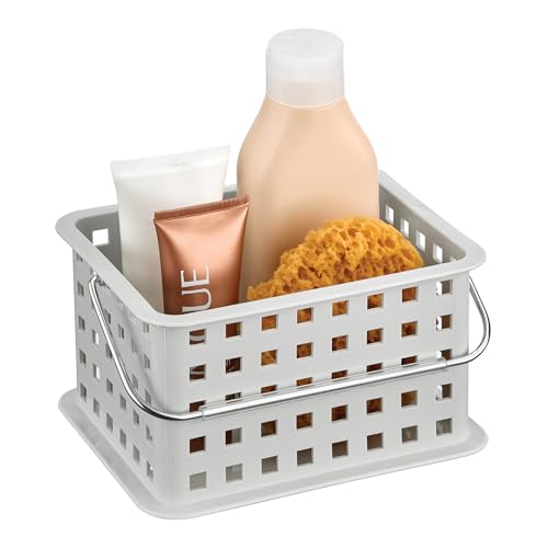iDesign Shower Caddy Basket with Handle, Light Gray | For Bathroom or College Dorm, Made in USA - color: Light Gray, style: Pack of 1
