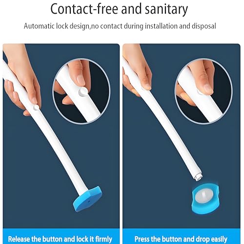 Disposable Toilet Brush with 40 Wand Refill Heads - KIRIKIT Wall-Mounted Toilet Brush and Holder Bowl Cleaner Set with 3 Scents for Deep Cleaning and Hygienic Bathroom Toilet Cleaning System - color: 1 Wand + 40 Refills