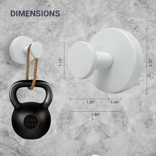 Suction Cup Hooks for Shower - 2 Pack, White - Stainless Steel, Strong Suction, No Drill, Removable Hanger, Tile Bathroom Kitchen Wall, Glass Door, Mirror Hook Hanging Robe, Towel Holder - color: White