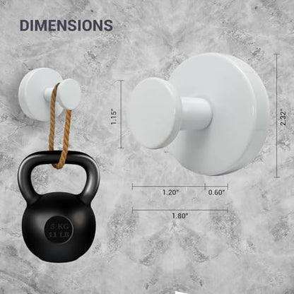 Suction Cup Hooks for Shower - 2 Pack, White - Stainless Steel, Strong Suction, No Drill, Removable Hanger, Tile Bathroom Kitchen Wall, Glass Door, Mirror Hook Hanging Robe, Towel Holder - color: White