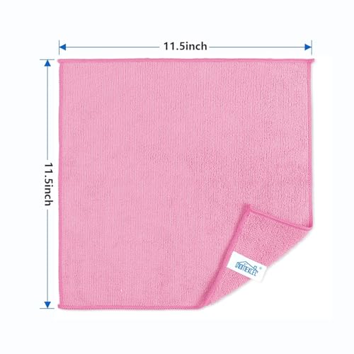 HOMEXCEL Pink Microfiber Cleaning Cloth, 50 Pack Cleaning Towels for Kitchen, Lint Free, Scratch-Free, Highly Absorbent, and Reusable Cleaning Rags for House, Window and Glass, Cars, 11.5 X11.5 inch - color: Pink