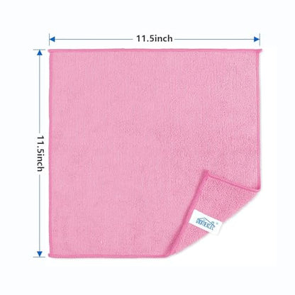 HOMEXCEL Pink Microfiber Cleaning Cloth, 50 Pack Cleaning Towels for Kitchen, Lint Free, Scratch-Free, Highly Absorbent, and Reusable Cleaning Rags for House, Window and Glass, Cars, 11.5 X11.5 inch - color: Pink