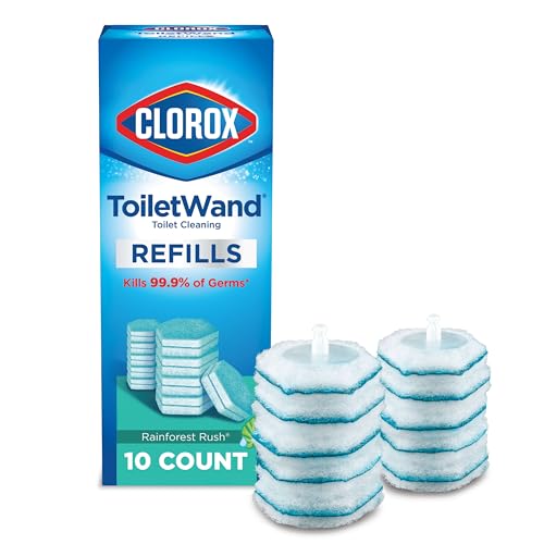 CLOROX ToiletWand Toilet Cleaner Refills, Toilet brush, Rainforest Rush, 10 Count (Pack of 6) - size: 10 Count (Pack of 6)