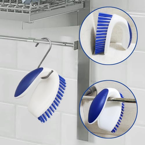 CELOX Stiff Bristle Brush for Cleaning, Hard Bristle Brush for Carpet Cleaning, Blue