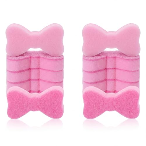 Tioncy 12 Pack Pink Bow Sponges Bulk Preppy Dual Sided Scrubber Cute Pink Bow Sponges Reuseble Non Scratch Dishwashing Kitchen Cleaning Accessories for Cookware Pot Boiler Pan Household - style: Cute Bow