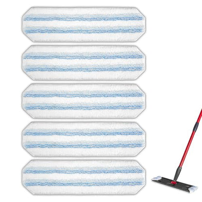 (5 Pack) H2prO Replacement Mop Pads Compatible with O-Cedar H2prO Mop, Microfiber Mop Head, Washable Mop Cloths, Mopping Pad, H2 Pro Mop Pad Refill Accessories