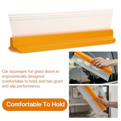 Car Squeegee, 6 Pack 12 inch Flexible Car Water Scraper Tool Silicone Window Squeegee for Cars Or Home Use, Washing & Wiping Glass, Mirror & Shower Doors, Yellow