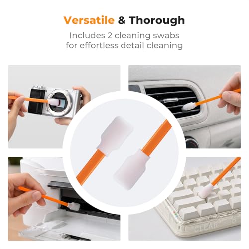 K&F Concept 6-in-1 Keyboard Cleaning Brush Kit for Camera, Lens, PC Monitor - color: Black