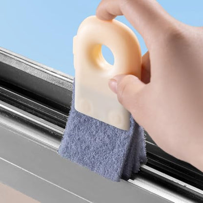 Groove Cleaning Brush Window Track Cleaner Window Sill Cleaner Sliding Door Track Crevice Clean Brushes,Beige - color: Beige