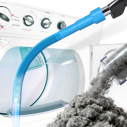 Holikme Dryer Vent Cleaner Kit Dryer Lint Vacuum Attachment Brush, Lint Remover, Dryer Vent Vacuum Hose Replacement Parts,Duct Cleaning,Blue - color: Blue