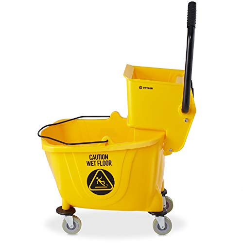 Dryser Commercial Side Press Wringer Combo Mop Bucket, 33 Quart, Yellow - color: Yellow