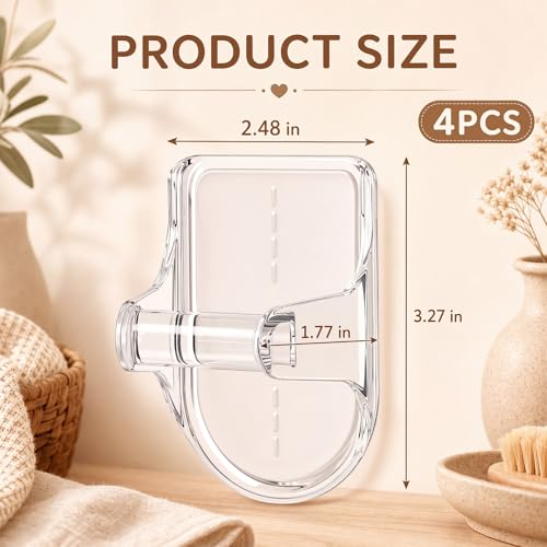 Taiyin 4 Pcs Wall Mount Spray Bottle Hooks Holder Spray Bottle Hanger Adhesive Hook to Create Storage Space Rack Organizer Hanger for Cabinet Kitchen Variety Surfaces (Clear) - color: Clear