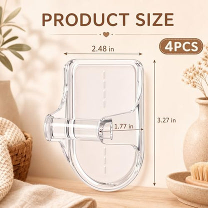 Taiyin 4 Pcs Wall Mount Spray Bottle Hooks Holder Spray Bottle Hanger Adhesive Hook to Create Storage Space Rack Organizer Hanger for Cabinet Kitchen Variety Surfaces (Clear) - color: Clear